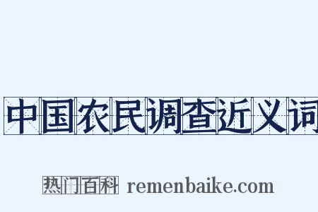 中国农民调查近义词是什么意思的图片